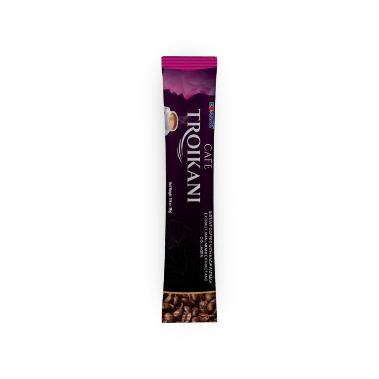 EDMARK CAFE TROIKANI, a unique coffee blend enriched with essential components specifically tailored to support women's holistic vitality
